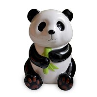 Lovely Ceramic Panda Cookie Jar Dolomite Panda Biscuit Jar Handpainting Storage Jar