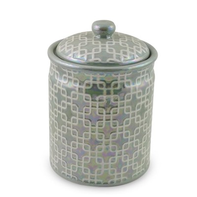 Ceramic Tea Canister Pearlized Glaze With Silicone Sealing Ring Dolomite Biscuit Jar Ceramic Cookie Jar