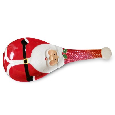 Spoon Rest Christmas Hot Sale Santa Spoon Holder Handpainting Christmas Dolomite Santa Spoon Rest