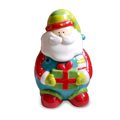 Christmas Cookie Jar Santa Design Handpainting Santa Claus Storage Jar Dolomite Canister