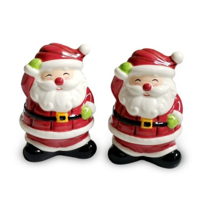 Christmas Dolomite Santa Claus Salt & Pepper Shakers