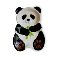 Cookie Plate in Panda Shape Hot Sale Ceramic Panda Candy Dish Dolomite Handpainting Panda Plate