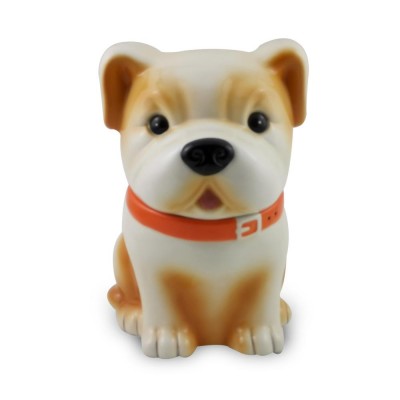 Handpainting Ceramic Dog Cookie Jar 3D Dog Canister With Silicone Ring