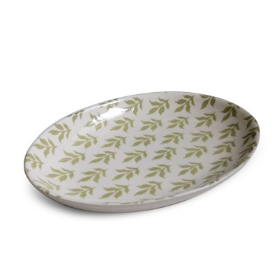 Pad printing oval plate ceramic oval dish stoneware dinner plate